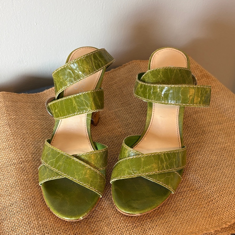 Franco Sarto Olive Green Strappy Heeled Sandals